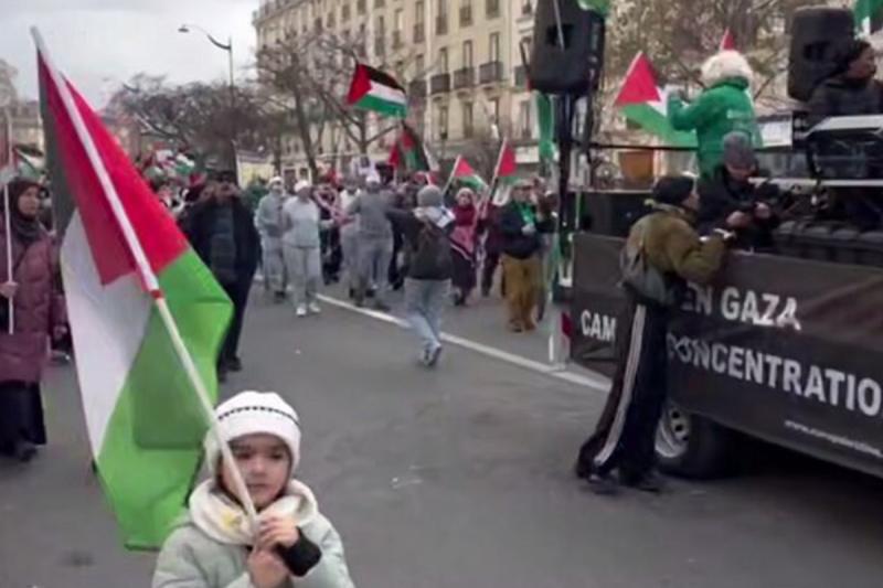 تظاهرات گسترده ضدناتو و حمایت از فلسطین در پاریس+ فیلم