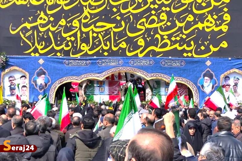 تشییع حماسی شهیدان لاریجانی، سلیمانی و دریادلان ناو دنا