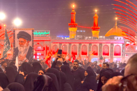 مراسم تشییع پیکر رهبر شهید انقلاب در کربلا