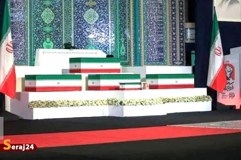 انتقال پیکرهای مطهر از مصلی امام خمینی(ره) + فیلم 