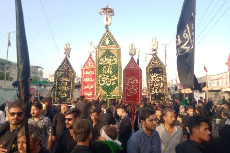 برپایی آیین‌های سوگواری اربعین حسینی در پاکستان