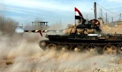 انهدام مواضع تروریست‌ها در شهرک «الغجر» سوریه