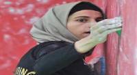 دختر صخره نورد ایرانی با حجاب کامل! + عکس
