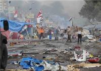 تجمع دانشجویان در اعتراض به کشتار مصری‌ها