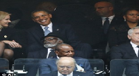 حرکت زشت اوباما و کامرون در مراسم نلسون ماندلا+ عکس