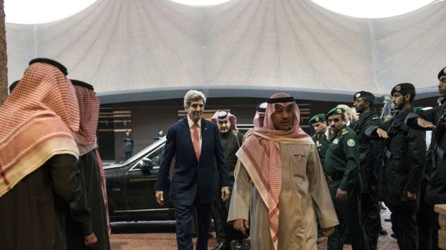 گفتگوی کری،درباره مذاکرات به اصطلاح صلح خاورمیانه با مقام‌های سعودی 