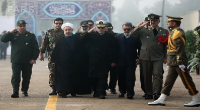صبحگاه مشترک نیروهای مسلح استان خوزستان با حضور رئیس جمهور