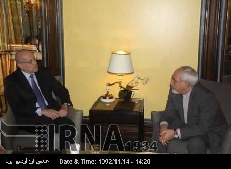 Iran FM reviews regional developments with Lebanese premier 