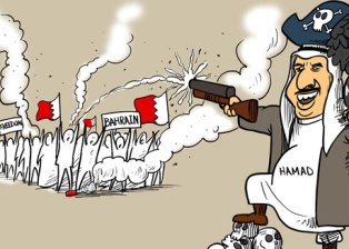 کاریکاتور/خیانت رسانه ها در سالگرد انقلاب بحرین