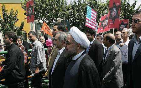 President Rouhani joins Quds Day rallies in Tehran 