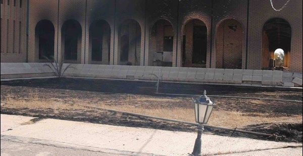 مقبره خانوادگی صدام در آتش سوخت+عکس