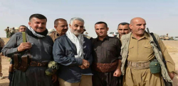 حاج قاسم در کنار پیشمرگان کرد+عکس