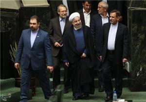چه کسانی امروز با روحانی به مجلس رفتند؟
