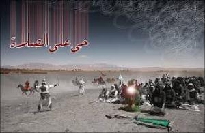 صحنه زیبای نماز ظهر عاشورا + فیلم