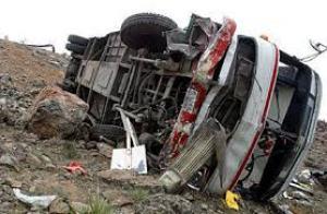 واژگونی مرگبار اتوبوس در زنجان