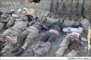 اجساد داعشی ها در عین‌العرب+تصاویر(18+)