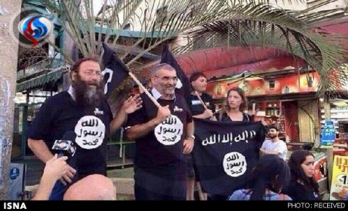 یهودیان افراطی با لباس و پرچم داعش 
