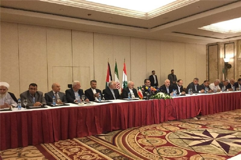 دیدار ظریف با گروه‌های فلسطینی در لبنان